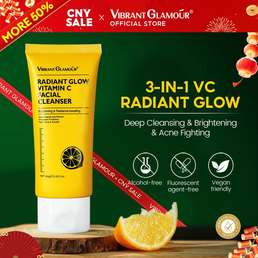 3-in-1 Radiant Vitamin C Facial Cleanser Deep Cleansing Acne Fighting Brightening With Centella Amino Acids