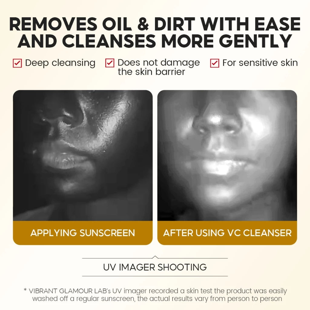3-in-1 Radiant Vitamin C Facial Cleanser Deep Cleansing Acne Fighting Brightening With Centella Amino Acids