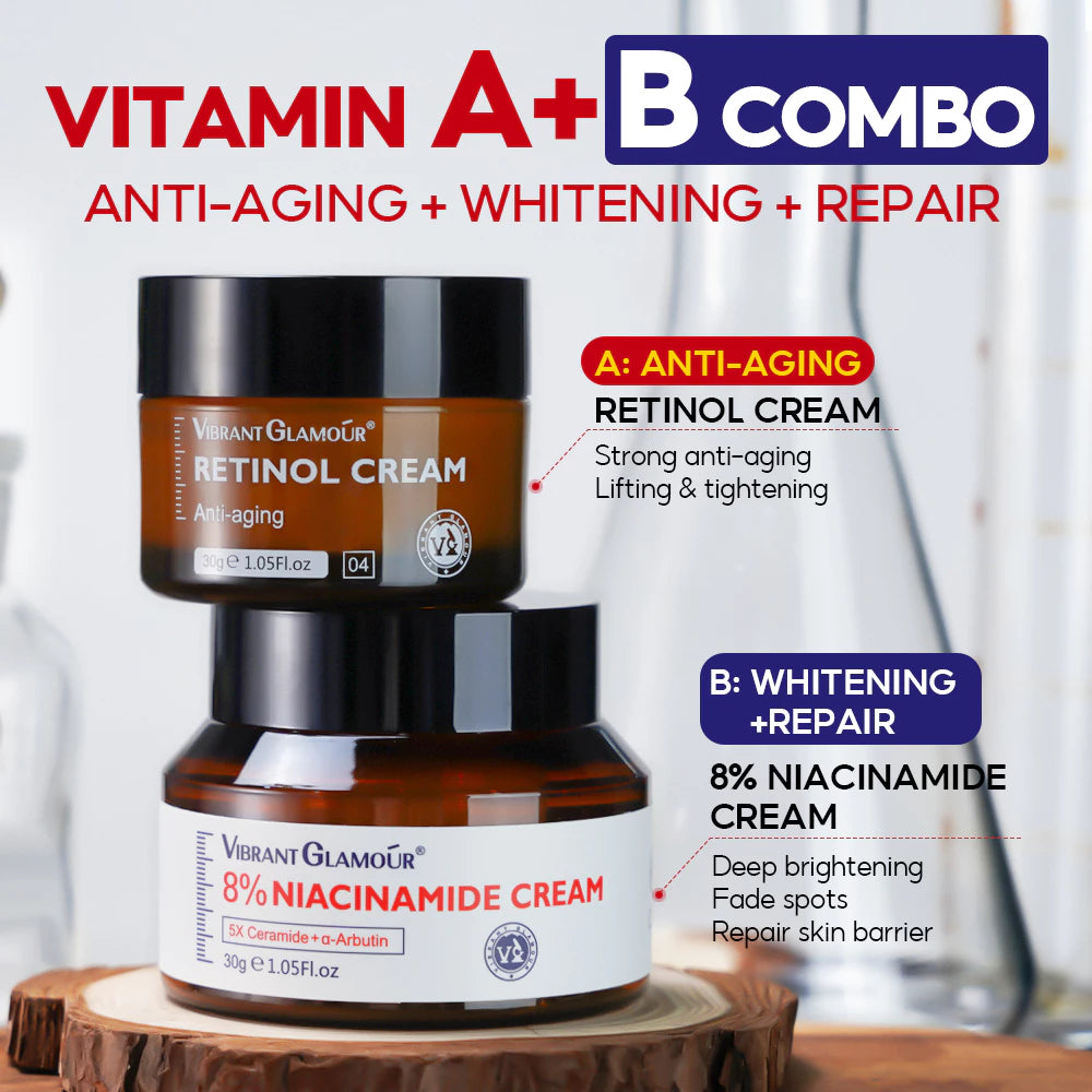 Advanced AB Set Retinol Cream Anti Aging Niacinamide Whitening Cream 5X Ceramide Facial Combo