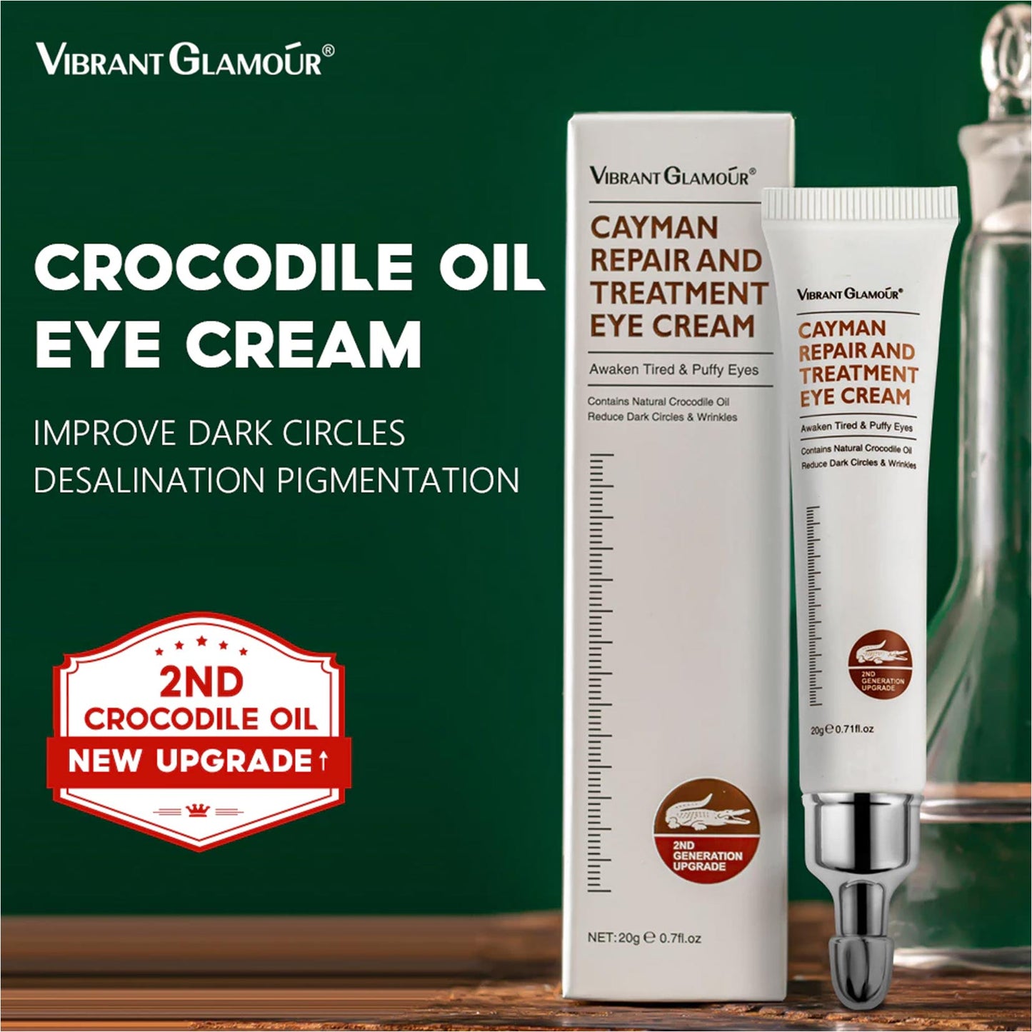 Crocodile Eye Cream Anti-aging Reduce Fine Lines Wrinkles Fading Dark Circles Puffiness Eye Bags Removal