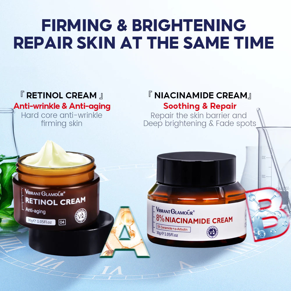 Advanced AB Set Retinol Cream Anti Aging Niacinamide Whitening Cream 5X Ceramide Facial Combo
