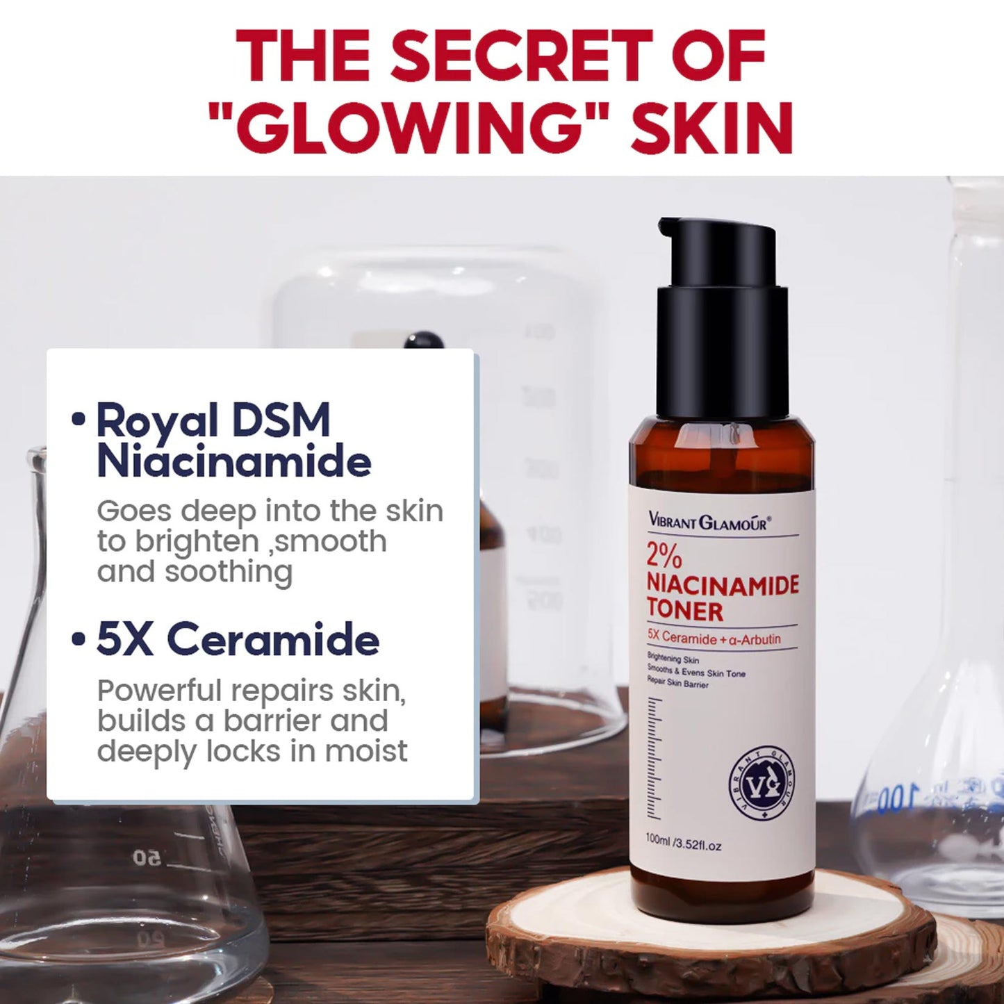 Anti Aging Whitening Set Retinol Face Cream Niacinamide Toner Serum 5X Ceramide 3X Centella Asiatica Skin Barrier