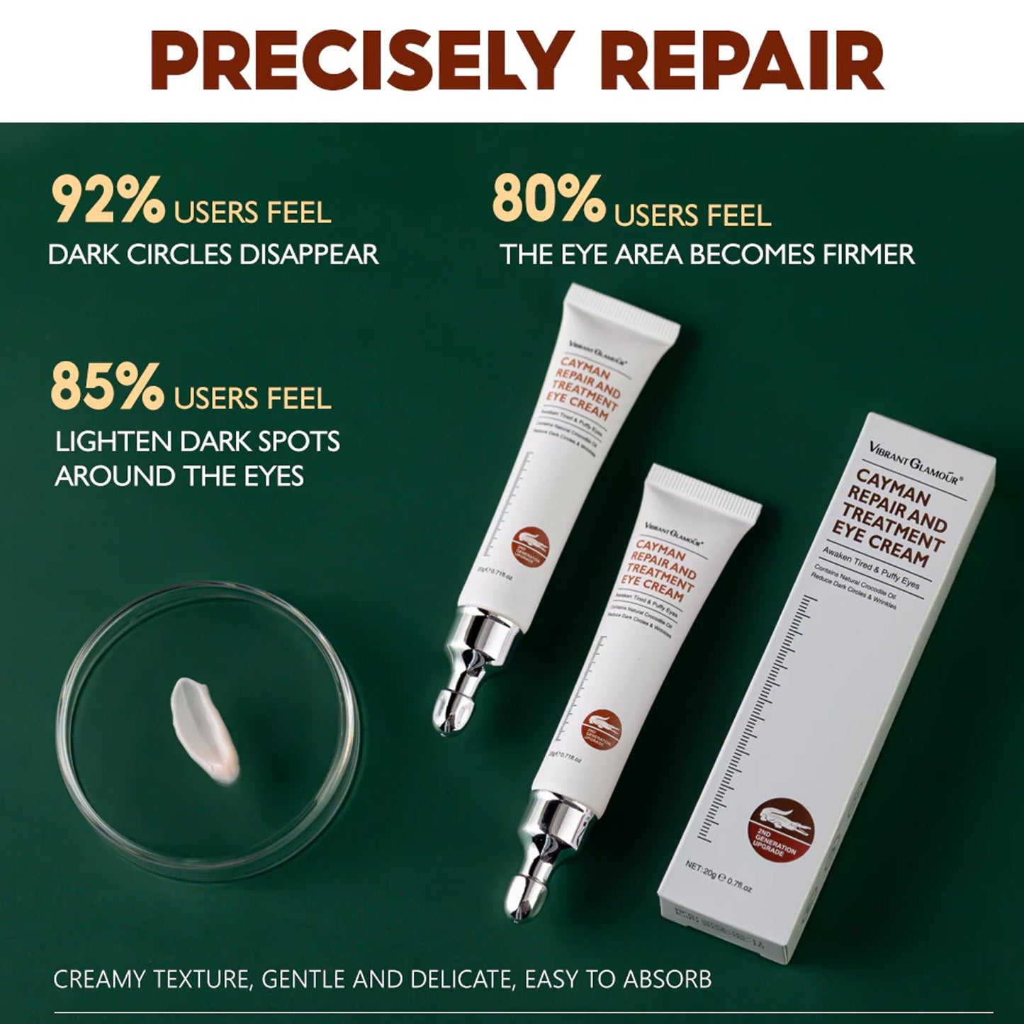 Crocodile Eye Cream Anti-aging Reduce Fine Lines Wrinkles Fading Dark Circles Puffiness Eye Bags Removal