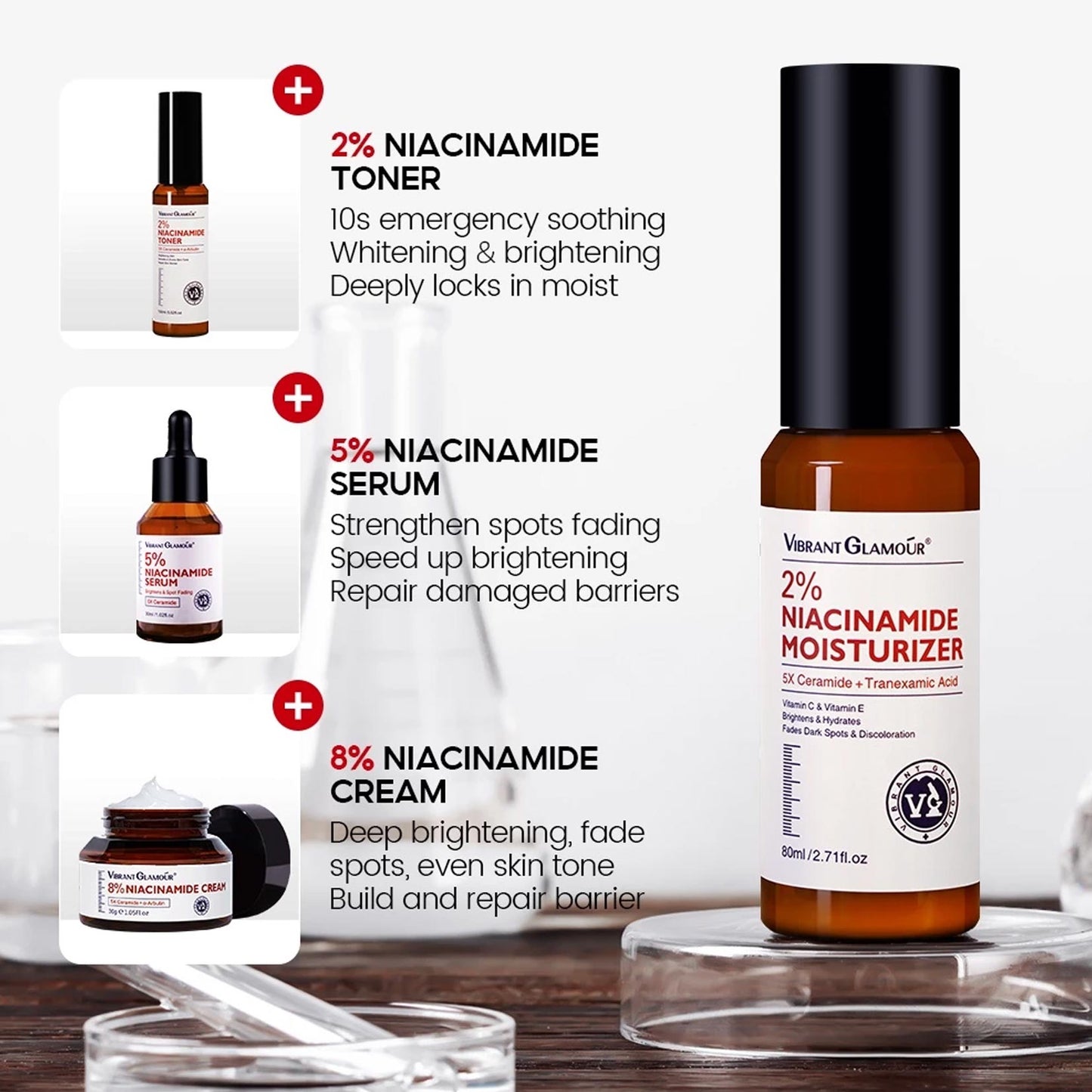 Niacinamide Whitening Face Moisturizer 5X Ceramide Skin Barrier Repair Redness Dryness Brightening Glowing Skin