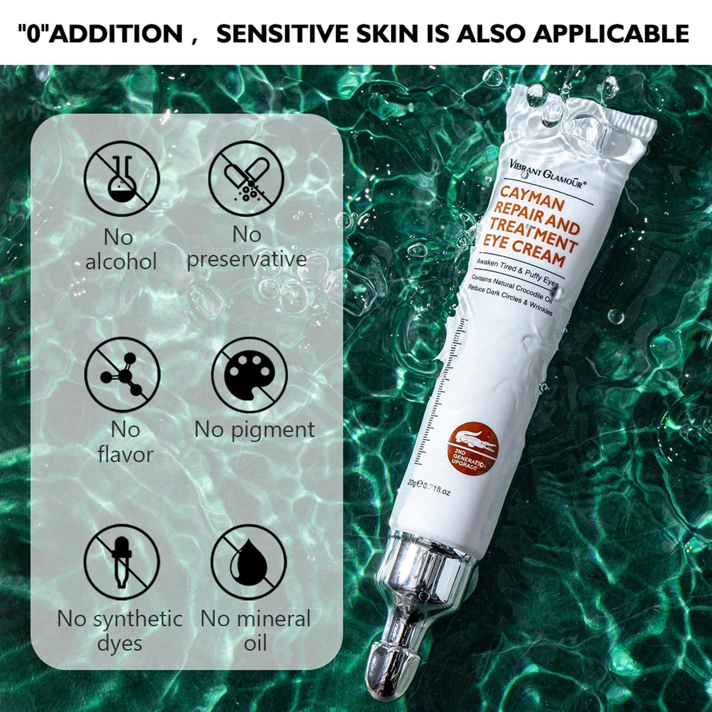 Crocodile Eye Cream Anti-aging Reduce Fine Lines Wrinkles Fading Dark Circles Puffiness Eye Bags Removal