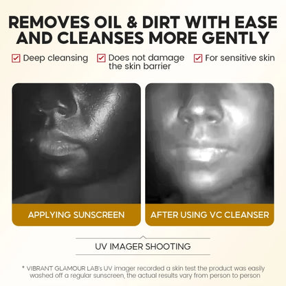 3-in-1 Radiant Vitamin C Facial Cleanser Deep Cleansing Acne Fighting Brightening With Centella Amino Acids