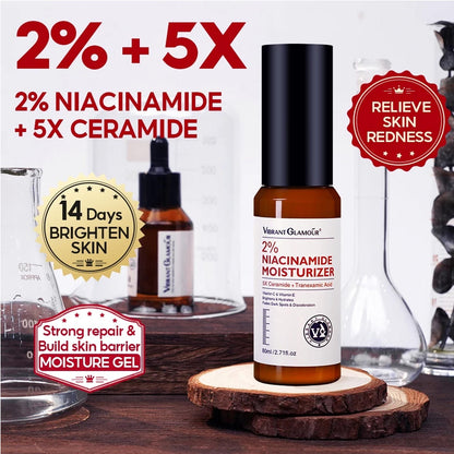 Niacinamide Whitening Face Moisturizer 5X Ceramide Skin Barrier Repair Redness Dryness Brightening Glowing Skin
