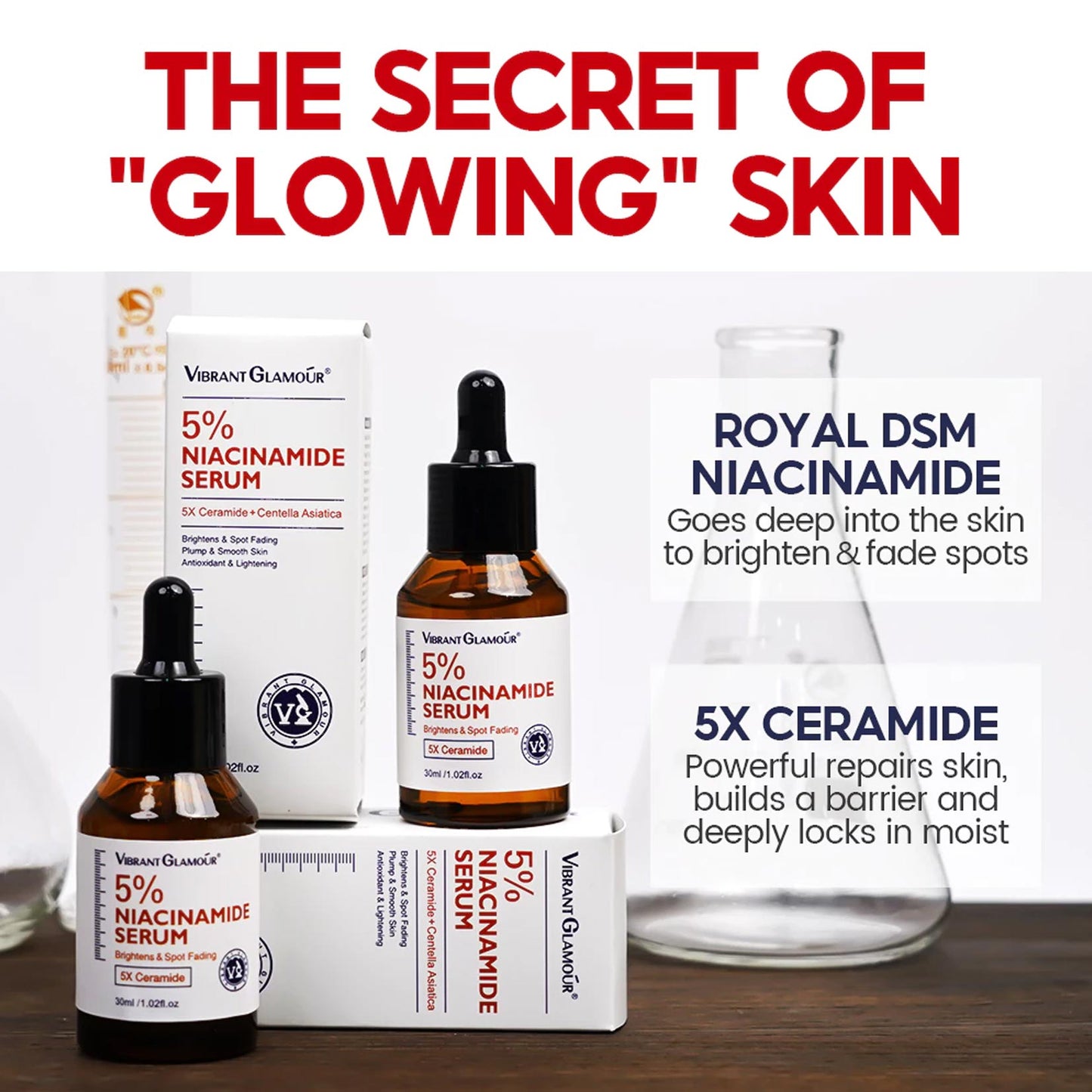 Anti Aging Whitening Set Retinol Face Cream Niacinamide Toner Serum 5X Ceramide 3X Centella Asiatica Skin Barrier