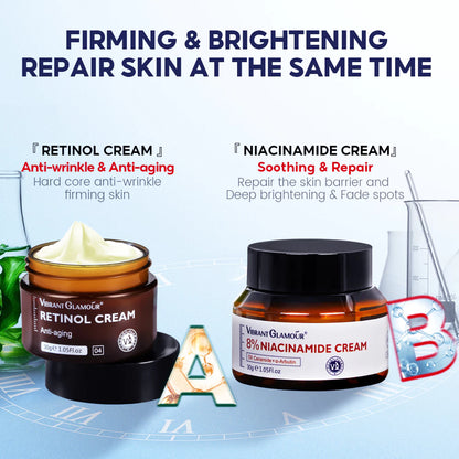 Advanced AB Set Retinol Cream Anti Aging Niacinamide Whitening Cream 5X Ceramide Facial Combo