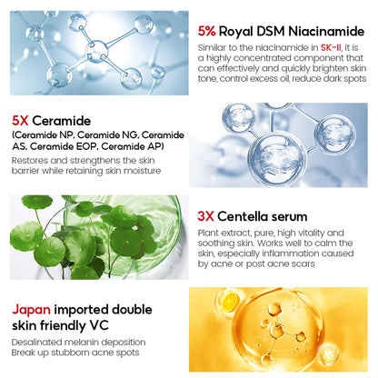 Anti Aging Whitening Set Retinol Face Cream Niacinamide Toner Serum 5X Ceramide 3X Centella Asiatica Skin Barrier
