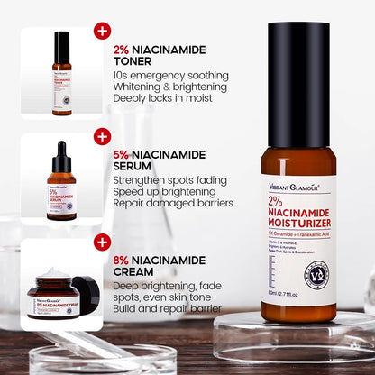 Niacinamide Whitening Face Moisturizer 5X Ceramide Skin Barrier Repair Redness Dryness Brightening Glowing Skin